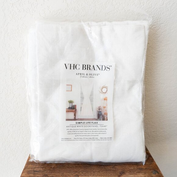 NWT VHC Brands Simple Life Flax Antique White Door Panel Linen Cotton 72"x40" - Picture 8 of 8